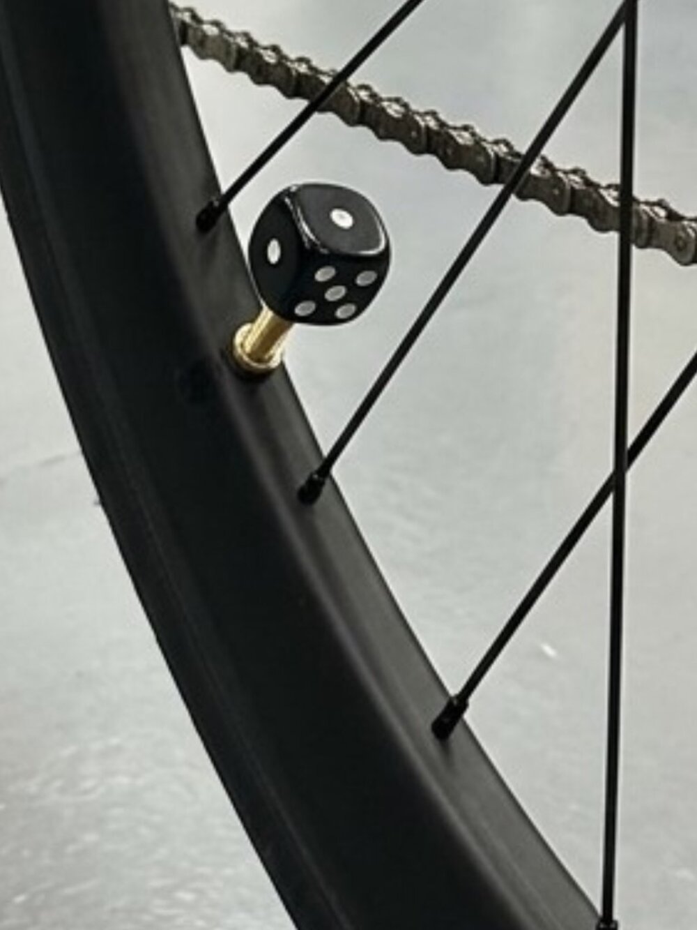 Dice Tire Stem Valve Caps Car Truck Bike Black 4 Pieces